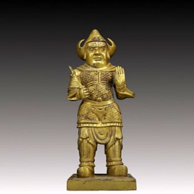 A Solemn Gilt Bronze Statue of Vajra
