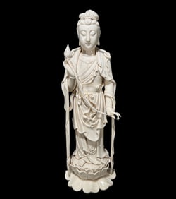 A Rare Blance-De-Chine Statue of Avalokitesvara