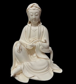 A Rare Blance-De-Chine Statue of Avalokitesvara