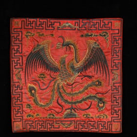 An Exquisite Embroidery Phoenix Pattern Civil Official Rank Badges