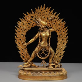 A Solemn Gilt Bronze Statue of Vajra