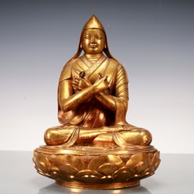 A Exquisite Gilt Bronze Statue of Guru Buddha statue
