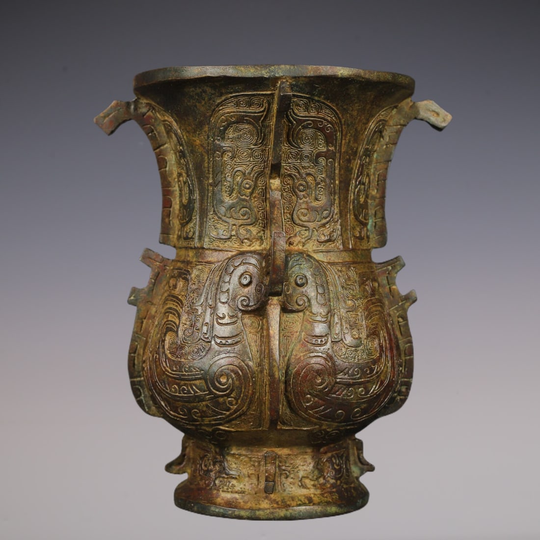 An Exquisite Bronze Phoenix Pattern With Inscription Vase (1 of 9)