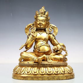 A Exquisite Gilt Bronze Statue of Mammon