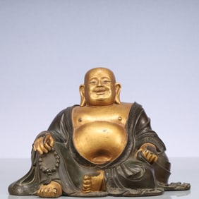 An Exquisite Gilt Bronze Statue of Maitreya Buddha