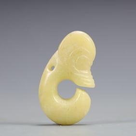 A Exquisite Hongshan Culture White Jade 'Boar& Dragon' Ornament