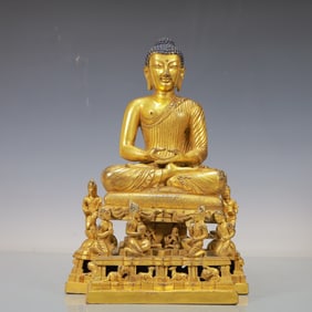 A Exquisite Gilt Bronze Statue of Sakyamuni