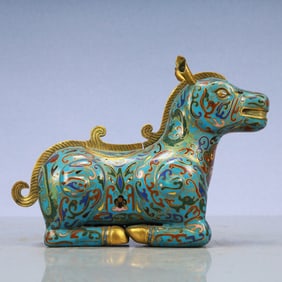 A Exquisite Cloisonne Horse-Form Censer