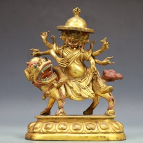 A Exquisite Gilt Bronze Six-arms Buddha statue