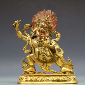 A Exquisite Gilt Bronze Statue of Mammon
