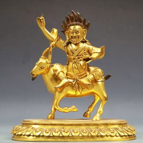 A Exquisite Gilt Bronze Statue of Mammon