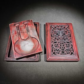 An Exquisite with poem Inkstone