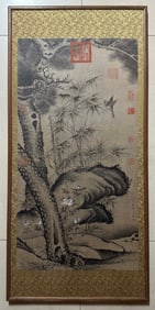 An Fabulous Chinese Ink Flower and Bird By Paper
