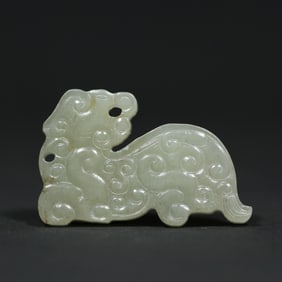 An Exquisite White Jade Tiger Pendant