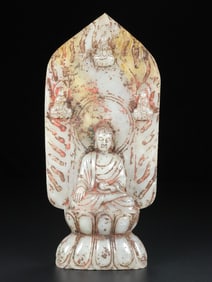 An Exquisite White Jade Buddha Statue