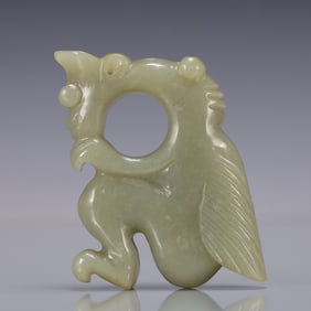 A Exquisite Archaic Jade 'Boar& Dragon' Ornament Hong Shan Culture