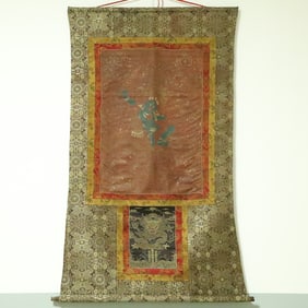 An Exquisite Brocade Painted Color Statue of Vajra Tangka
