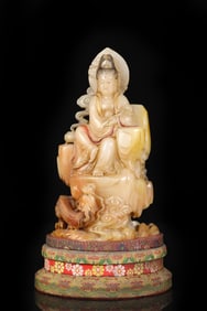 An Exquisite Shoushan Stone Buddha Statue