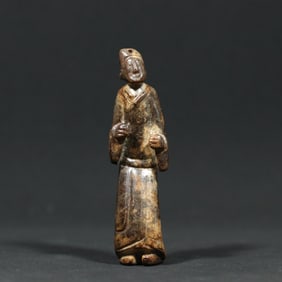 An Exquisite White Jade Figure Pendant