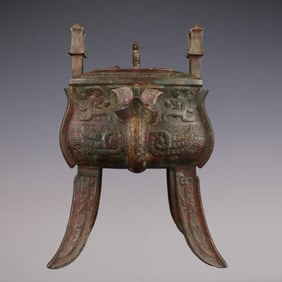 An Exquisite Bronze With Inscription Double-Ears Censer