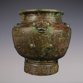 An Exquisite Bronze Beast-Face Pattern Jar