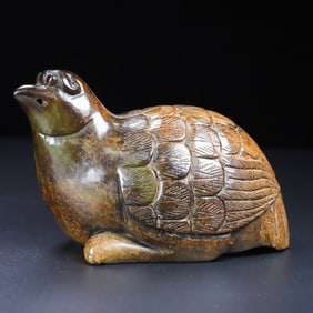 An Exquisite White Jade Quail Ornament