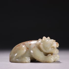 An Exquisite White Jade Bear Ornament