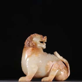 An Exquisite White Jade Auspicious Beast Ornament