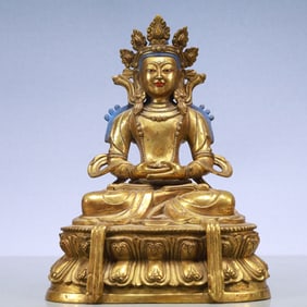 A Exquisite Gilt Bronze Statue of Avalokitesvara