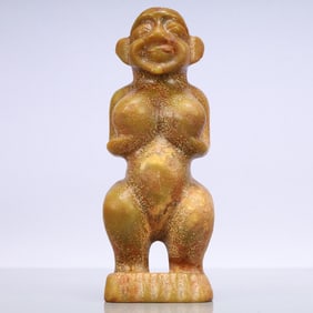 A Exquisite Hongshan Culture White Jade Figure Ornament