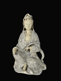 A Rare Blance-De-Chine Statue of Avalokitesvara