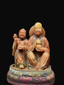 A Rare Shoushan Stone Figure Sculpture