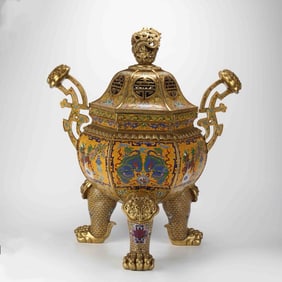 A Rare Cloisonne Ruyi Ear Censer