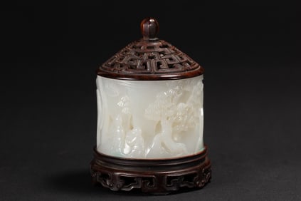 A Rare White Jade Incense Burner