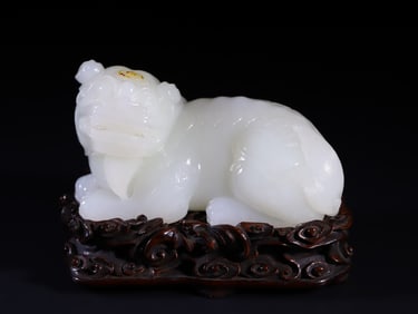 A Rare Hetian Jade Lion Ornament?
