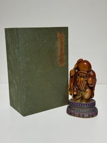 A Rare Shoushan Stone Carved Figure Ornament