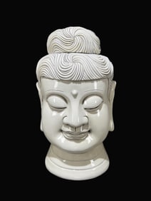 A Rare Blance-De-Chine Buddha Head