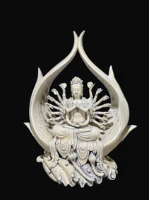 A Rare Blance-De-Chine Statue of Thousand-hand Guanyin