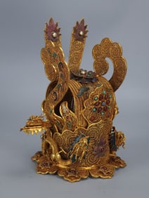 A Rare Gilt Bronze Filigree Hat?