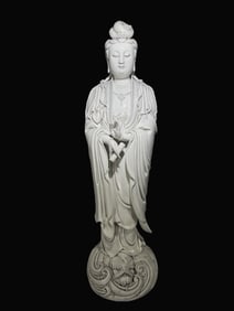 A Rare Blance-De-Chine Statue of Avalokitesvara