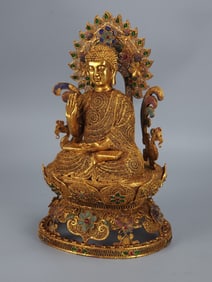 A Rare Gilt Bronze Filigree Buddha Statue?