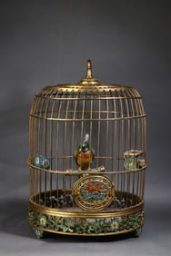 A Rare  Cloisonne Enamel Birdcage