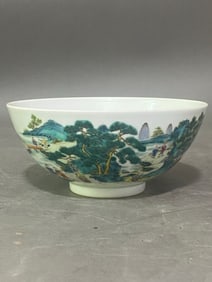 A Rare Famille-Rose Character and Story Patterns Bowl