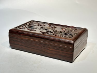 A Rare Huanghuali Wood Jewelry Box