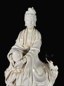 A Rare Blance-De-Chine Statue of Avalokitesvara