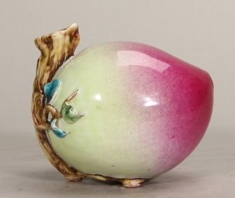 A Rare Famille-Rose Peach-Shaped Pot