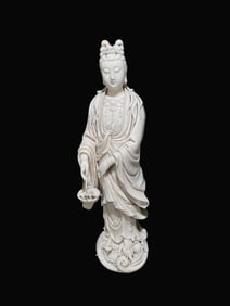 A Rare Blance-De-Chine Statue of Avalokitesvara