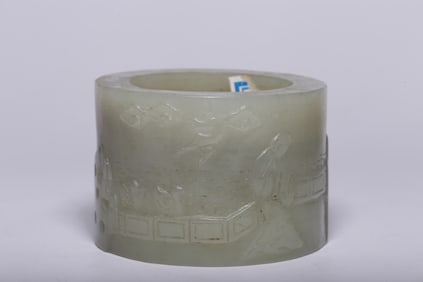 A Rare Hetian Jade Character Story Jade Hoop