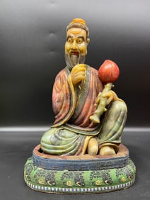 A Rare Shoushan Stone Figure Sculpture