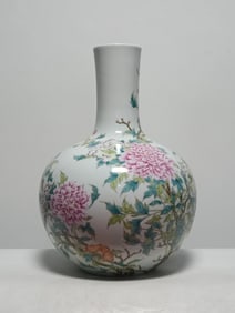 A Rare Enamel Flower Pattern Vase?